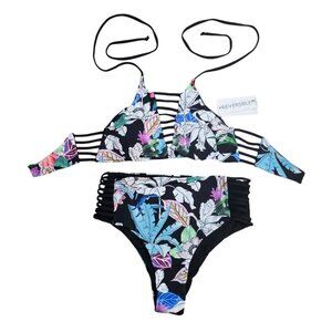 TiniBikini Reversible Bikini Swimsuit Halter Tie Padded Extra Large XL